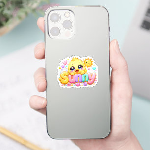 Cute Kawaii Sunny Chick Name Pastel Pink Sparkling