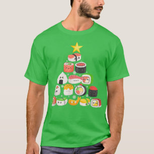 Cute Kawaii Sushi Christmas Tree Salmon Maki Japan T-Shirt