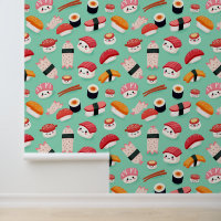 Cute Kawaii Sushi Pattern Illustration