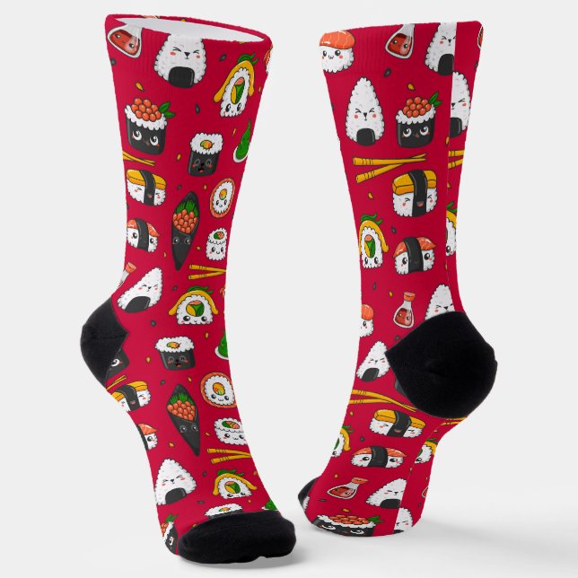 Cute Kawaii Sushi  Socks (Angled)