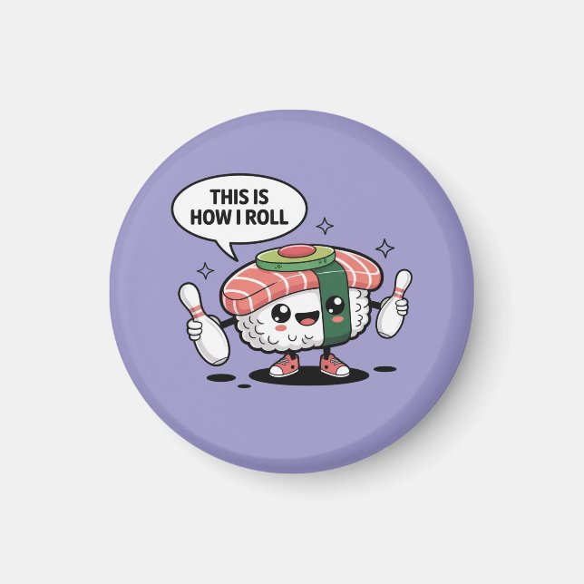 Cute Kawaii Sushi with bowling pins  Magnet (Front)