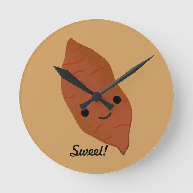 Cute Kawaii Sweet Potato Round Clock (Front)