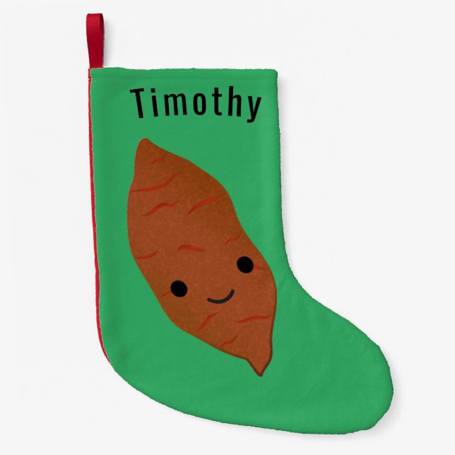 Cute Kawaii Sweet Potato Small Christmas Stocking (Front)