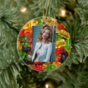 cute kawaii sweets colorful candy bear gummy ceramic tree decoration