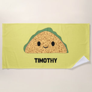 Cute Kawaii Taco Beach Towel