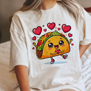 Cute Kawaii Taco Love Heart Valentine'S Day Fun Tri-Blend Shirt