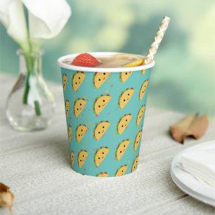 Cute Kawaii Taco Pattern Paper Cups