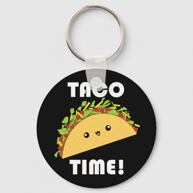 Cute kawaii Taco Time! keychain (Front)