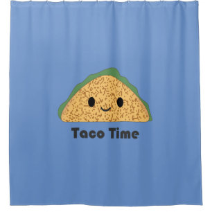 Cute Kawaii Taco Time Taco Shower Curtain