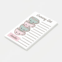 Cute Kawaii Teacups Personalised Grocery List