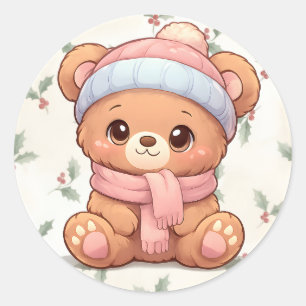 Cute Kawaii Teddy Bear Winter Sticker