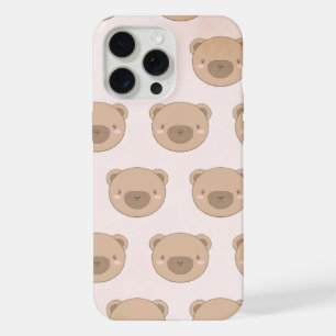 cute kawaii tedy bear pattern iphone 15 pro case. max case