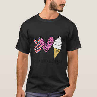 Cute Kawaii Teen Girl Peace Love Ice Cream Awesome T-Shirt