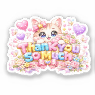 Cute Kawaii Thank a Bunch Cat Name Pastel Pink Flo