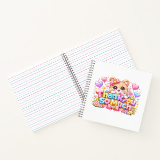 Cute Kawaii Thank You So Much Teddy Bear Pastel Pi Notebook