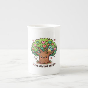 Cute Kawaii The Giving Tree Heart Leaves Kindness Bone China Mug
