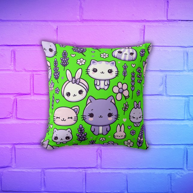 Cute Kawaii theme Purple Lavender | Cushion (Creator Uploaded)
