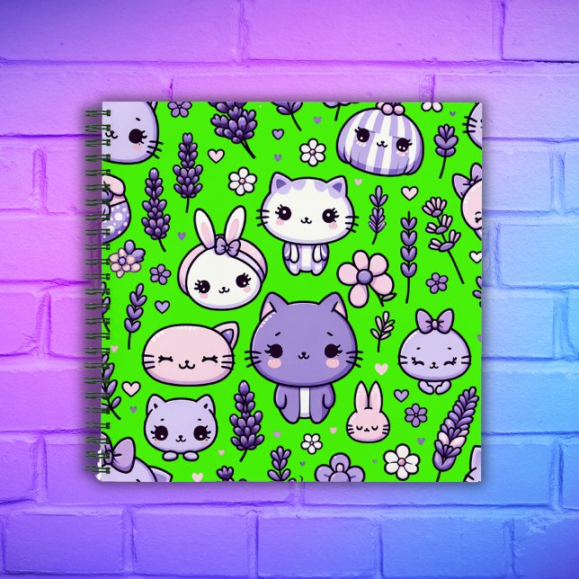 Cute Kawaii theme Purple Lavender | Spiral  Notebook (Creator Uploaded)