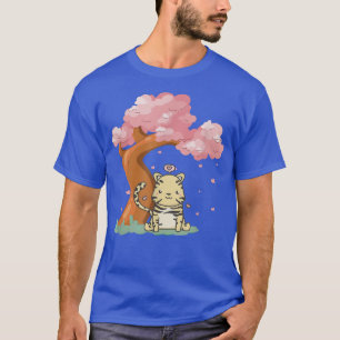 Cute kawaii tiger and Sakura Cherry Blossom tree J T-Shirt