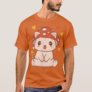 Cute Kawaii Toadstool Cat - Aesthetic Mushroom Kit T-Shirt
