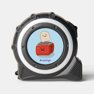 Cute kawaii toast and red toaster cartoon 1