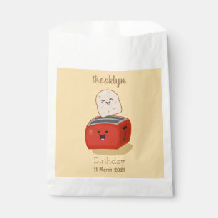Cute kawaii toast and red toaster cartoon favour bags