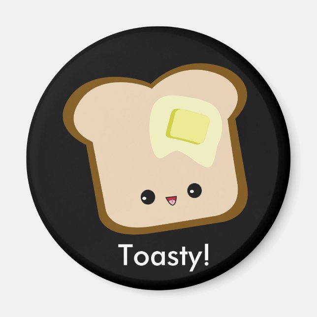 Cute kawaii toasty toast and butter magnet (Front)
