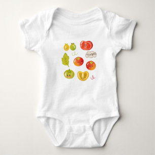 Cute Kawaii Tomato Clipart Set  Baby Bodysuit