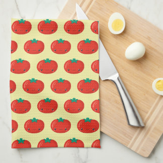 Cute Kawaii Tomato Pattern Tea Towel