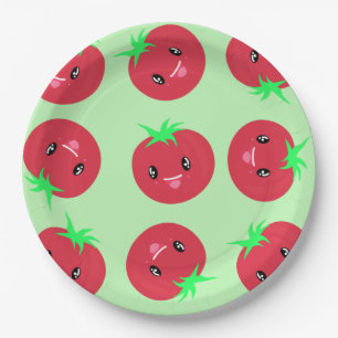 Cute kawaii Tomato Vegan Paper Plate