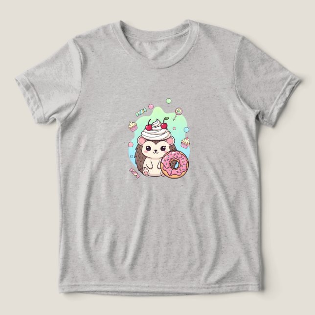 Cute kawaii  Tri-Blend shirt (Design Front)