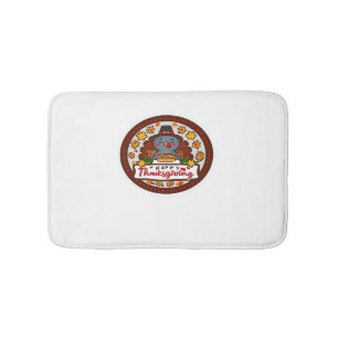 Cute Kawaii Turkey - Happy Thanksgiving Classic T- Bath Mat