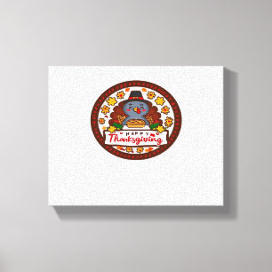 Cute Kawaii Turkey - Happy Thanksgiving Classic T- Canvas Print
