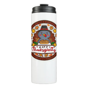 Cute Kawaii Turkey - Happy Thanksgiving Classic T- Thermal Tumbler