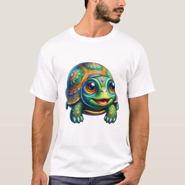 Cute Kawaii Turtle Clipart  T-Shirt (Front)