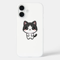 Cute Kawaii Tuxedo Cat Standing Character