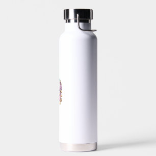 Cute kawaii unicorn with popcorn Long Sleeve T-Shi Water Bottle