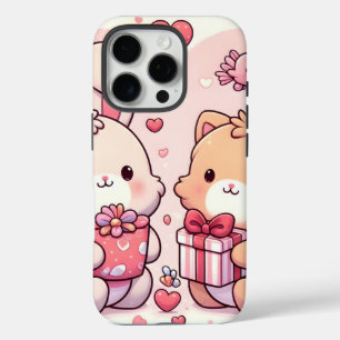 Cute Kawaii Valentine Bunny Bear Love Gift iPhone 16 Pro Case