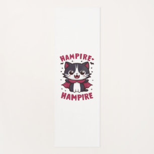Cute Kawaii Vampire Cat Halloween Yoga Mat