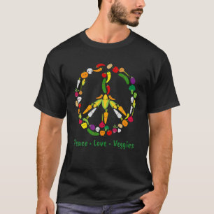 Cute Kawaii Vegetable Veggie Peace Sign Vegan T T-Shirt