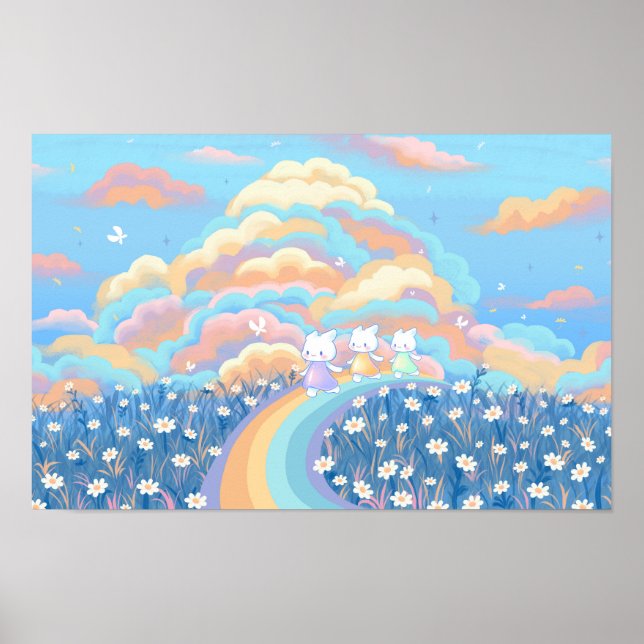 Cute Kawaii Wallpaper poster print  (Front)