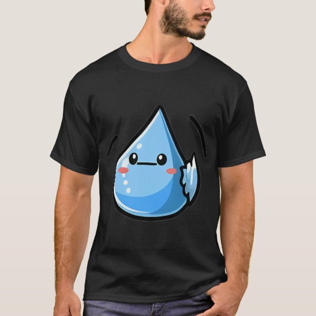 Cute Kawaii Water Drop V02 T-Shirt (Front)