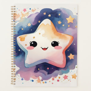 Cute Kawaii Watercolor Star Nursery Baby Planner