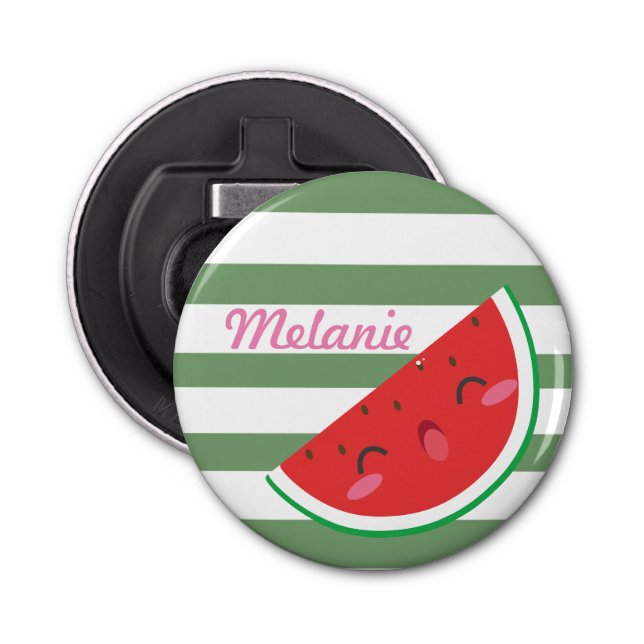 Cute Kawaii Watermelon Personalised Bottle Opener (Front)
