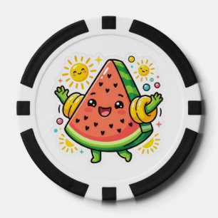 Cute Kawaii Watermelon Slice Inflatable ArmSticker Poker Chips