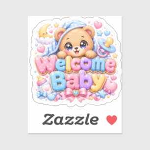 Cute Kawaii Welcome Baby Teddy Bear Pastel Pink Ne