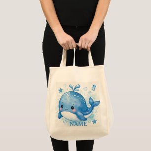 CUTE KAWAII WHALE TOTE BAG
