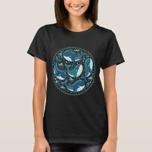 Cute kawaii whales pattern ocean animal sea T-Shirt