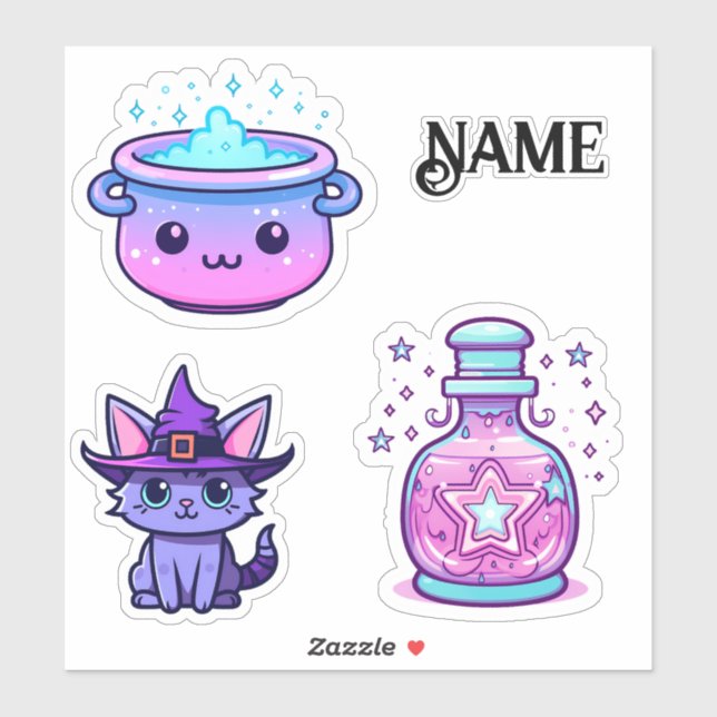 Cute kawaii witch cat kitten (Sheet)