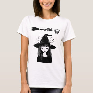 Cute Kawaii Witch Spooky Season Cute Halloween T-S T-Shirt